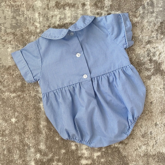 Stitchy Fish Blue Smocked Bubble - Picture 2 of 5